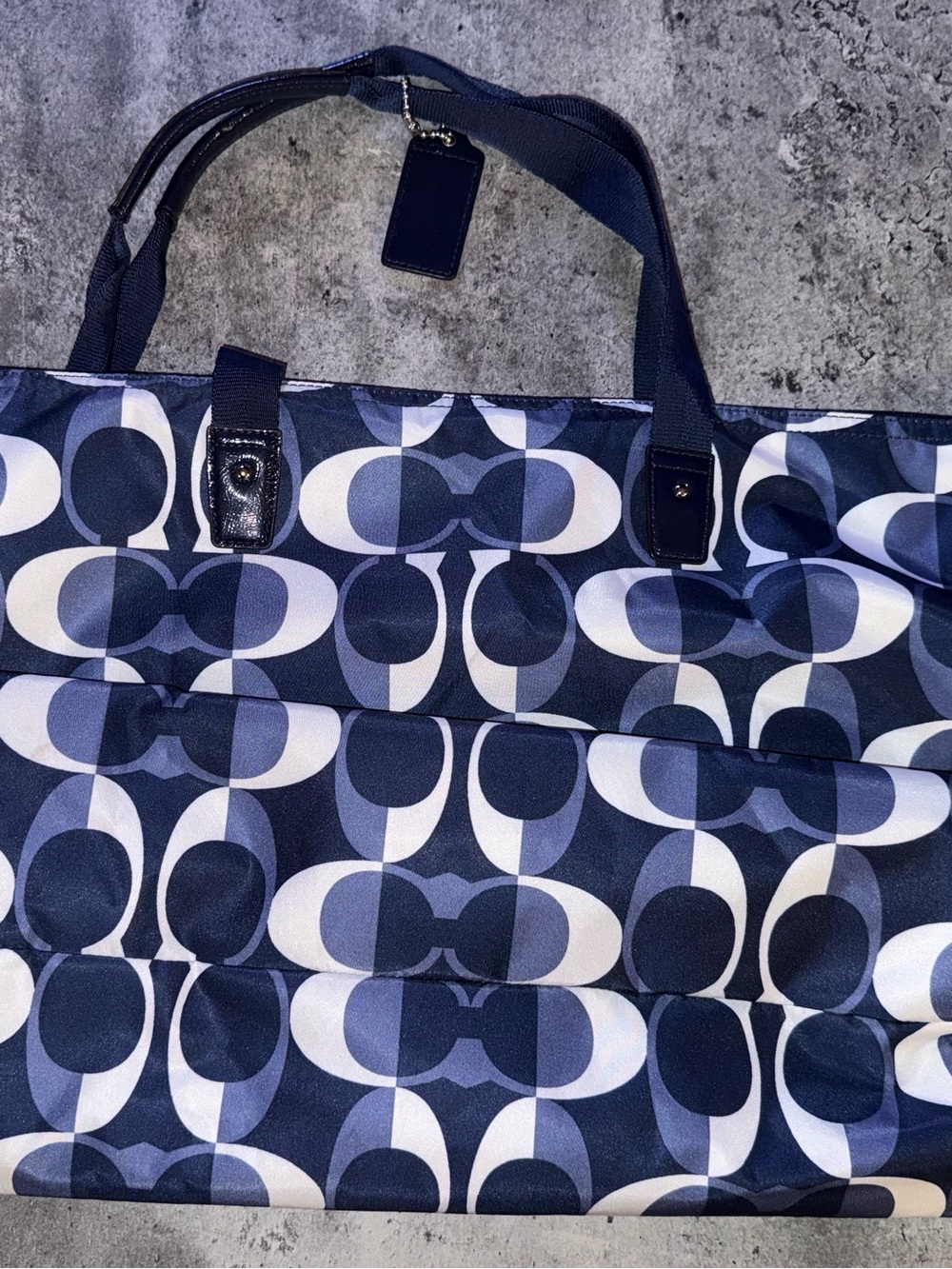 Coach Signature C Logo nylon Tote Bag - Picture 2 of 6